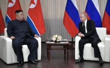 Kim Jong-un y Vladimir Putin 