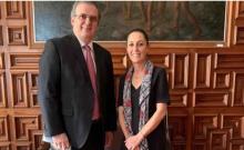 Sheinbaum presenta a su equipo de campaña, entre ellos, Marcelo Ebrard