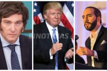 Javier Milei, Donald Trump y Nayib Bukele 