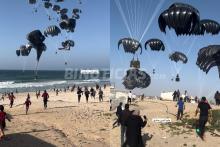 Aviones estadounidenses arrojan alimentos a la población de Gaza
