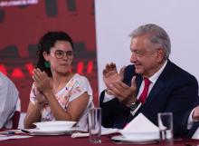 Luisa María Alcalde y AMLO 