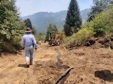 Zona del incendio en Santa María Mazatla 