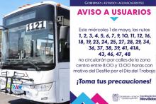 Varias rutas de camión no pasarán por la mañana debido al Desfile del Día del Trabajo