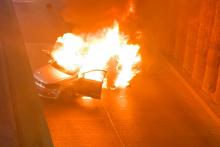 coche en llamas