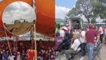 Ahora en Edomex: Lona se desploma durante cierre de campaña; hay 39 heridos