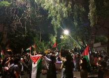 Unas 300 personas exigieron el alto a los ataques en la región de Gaza.