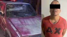 Fue detenido porque además causó daños en la fachada de la casa del odiado vecino