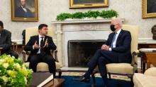 Joe Biden y Volodímir Zelensky 