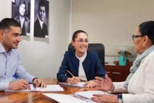  Omar García Harfuch,  Claudia Sheinbaum Pardo y Rosa Icela Rodríguez 