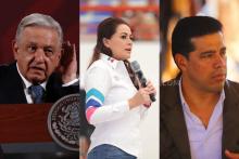 AMLO, Tere Jiménez y Leo Montañez