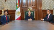Sheinbaum y funcionarios de Hacienda 