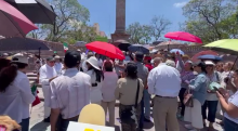Manifestación contra elección judicial 