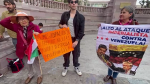 Manifestación contra ataques internacionales de Estados Unidos 