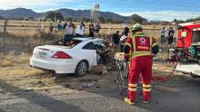 Choque frontal deja varios jóvenes lesionados sobre la carretera Aguascalientes-Villa Hidalgo