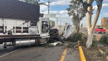 El aparatoso accidente ocurrió en la 45 sur a la altura del entronque la Comunidad de Coyotes