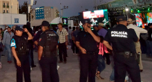 Policías en la FNSM 