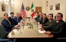 Ebrard y funcionarios del T-MEC