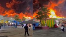 Incendio en Feria de Tabasco deja cinco personas muertas