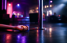 Algo salió mal en la rutina del "Pole Dance" y cayó de cabeza de una altura de metro y medio