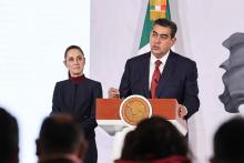 Sergio Salomón Céspedes y Claudia Sheinbaum